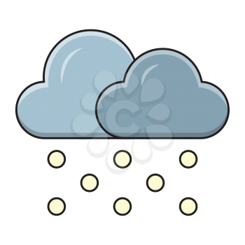 Royalty-Free Clipart Image Part of a Winter Set - Snowing Clouds