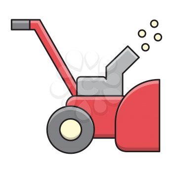 Royalty-Free Clipart Image Part of a Winter Set - Snowblower