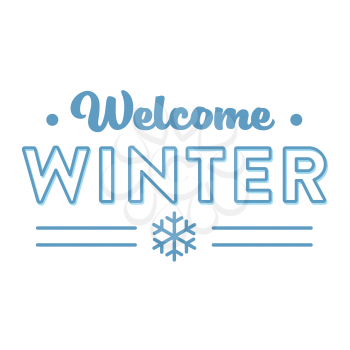 Royalty-Free Clipart Image Part of a Winter Set - Welcome Winter Sign
