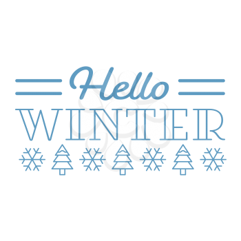 Royalty-Free Clipart Image Part of a Winter Set - Hello Winter Sign