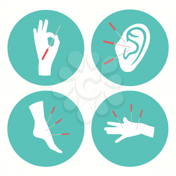 acupuncture health therapy icon, medicine alternative vector logo illustration