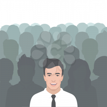 person in crowd, people group, business leadership