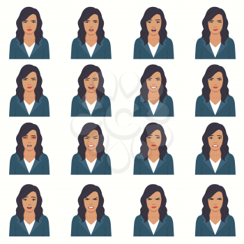 
 vector illustration of a face expressions, set of a different face expression, cartoon character, avatar 