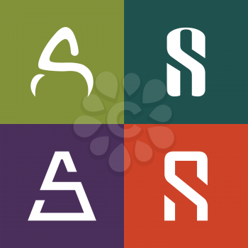 Letter S A logo icon design template elements