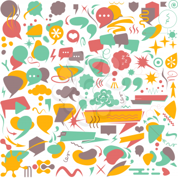 Seamless pattern background with abstract comic retro cartoon bubbles and shapes