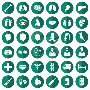 vector medical icon illustration, medicine set, hospital care symbol 
