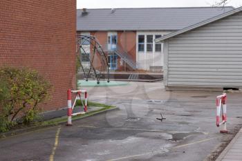 An empty playground in a schoolyard