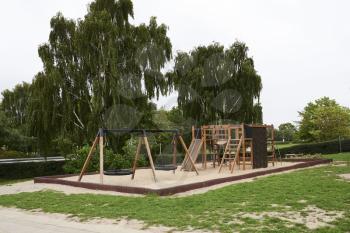 A modern school playground in nature