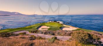 A view of Pebble Beach golf  course, Monterey, California, USA