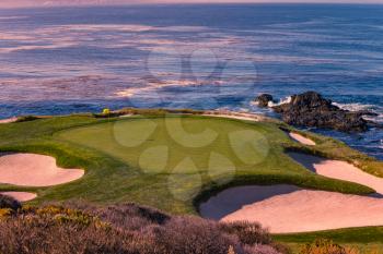 A view of Pebble Beach golf  course, Monterey, California, USA