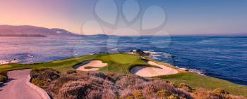 A view of Pebble Beach golf  course, Monterey, California, USA