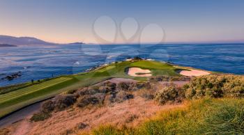 A view of Pebble Beach golf  course, Monterey, California, USA