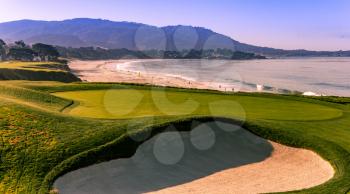 A view of Pebble Beach golf  course, Monterey, California, USA