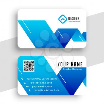 abstract blue business card in modern style