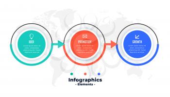 modern circle three steps infographic template