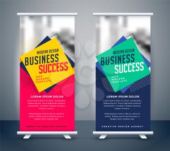 abstract business standee roll up banner design