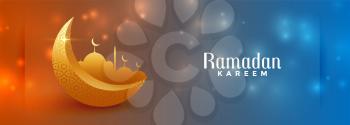 beautidul ramadan kareem shiny colorful banner design