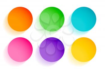 beautiful colorful circles set of six