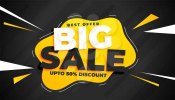 big sale banner with abstract shapes