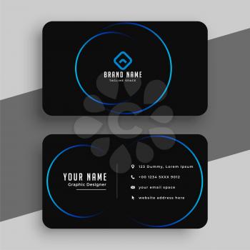 black and blue minimal business card template