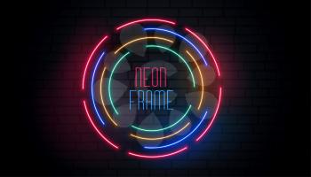 circular neon round colorful background