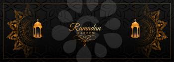 decorative ramadan kareem banner with mandala art