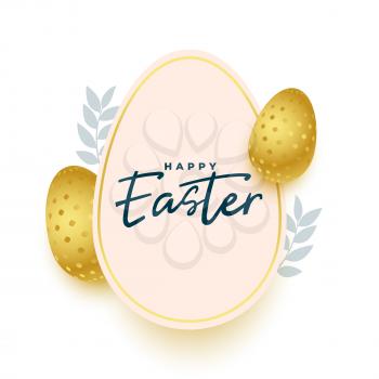 easter greeting in paper style with golden eggs