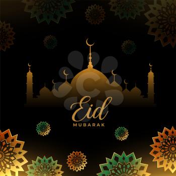 eid mubarak decorative islamic greeting design