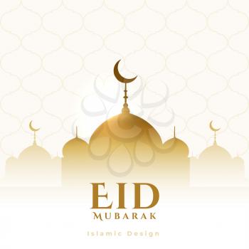 eid mubarak festival golden greeting design