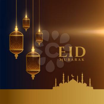 eid mubarak wishes card elegant design