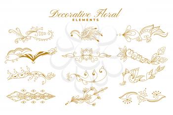 ethnic indian floral style ornaments decoration collection