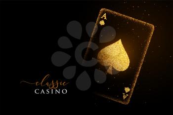 golden ace of spades made with particles background