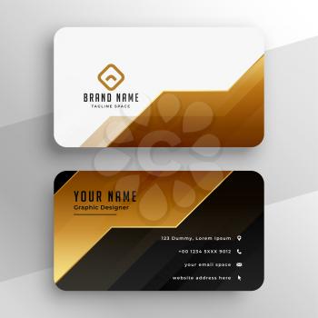 golden premium business card in geometric style