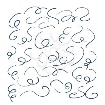 hand drawn swirl shapes big set