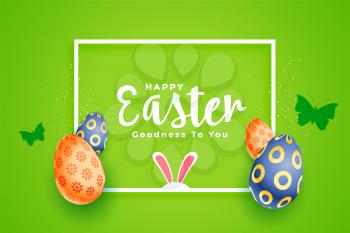 happy easter green greeting card design