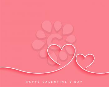 happy valentines day line heart card design
