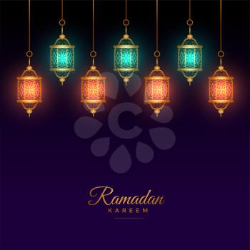islamic arabic lantern decoration ramadan kareem background