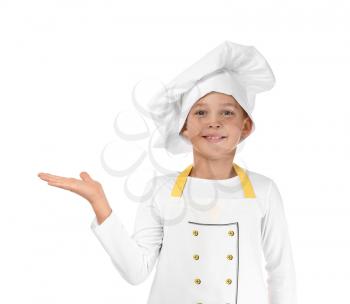 Cute little chef on white background�