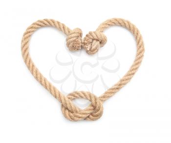 Frame made of rope on white background�