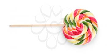 Sweet lollipop on white background�