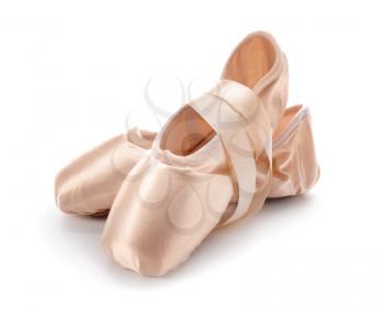 Ballet shoes on white background�