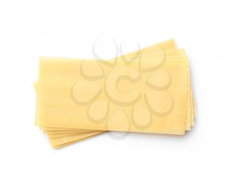 Lasagna sheets on white background�