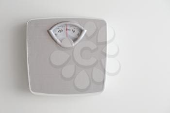 Floor scales on white background�