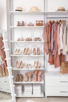 Stylish clothes and accessories in show room�