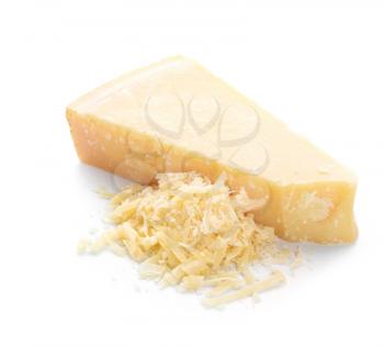 Tasty Parmesan cheese on white background�