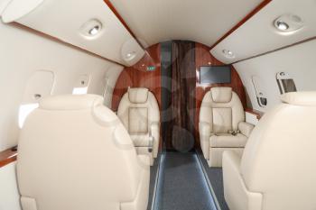Inside view of modern private airplane�