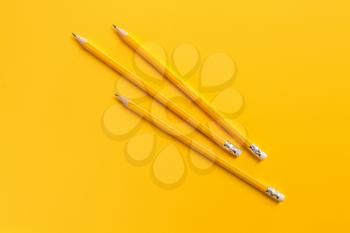 Ordinary pencils on color background�