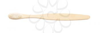 Wooden tooth brush on white background�
