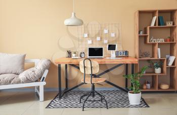 Comfortable workplace with modern computers in office�