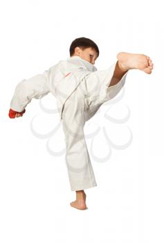 Royalty Free Photo of a Young Boy Doing Martial Arts
